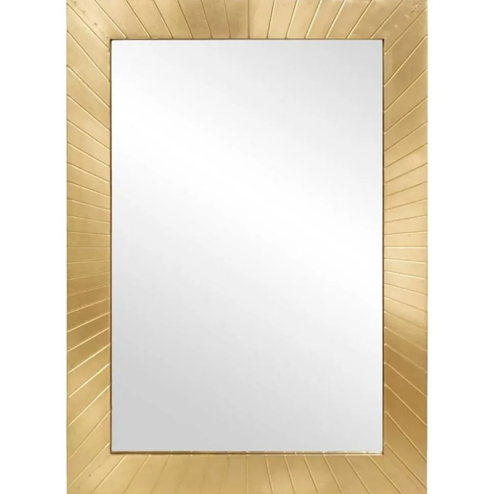 vidaXL Badkamer Spiegel Wandgemonteerd Zwart en Goud 50 x 2,5 x 70 cm