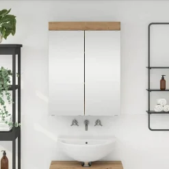 vidaXL Badkamer spiegelkast TULUM Artisan Eiken 60 x 16,5 x 78 cm