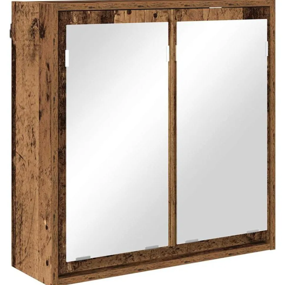 vidaXL Badkamer spiegelkast Oud Hout 60 x 20 x 60 cm Bewerkt hout