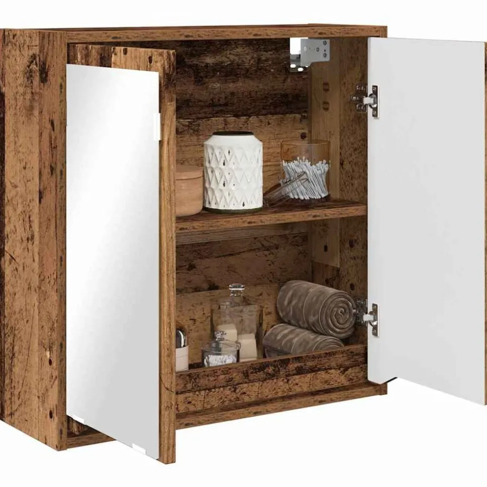 vidaXL Badkamer spiegelkast Oud Hout 60 x 20 x 60 cm Bewerkt hout
