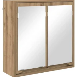 vidaXL Badkamer spiegelkast Artisan Eiken 60 x 20 x 60 cm Bewerkt hout
