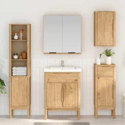 vidaXL Badkamer wandkast met plank FLORO Wasbruin 35 x 30 x 60 cm