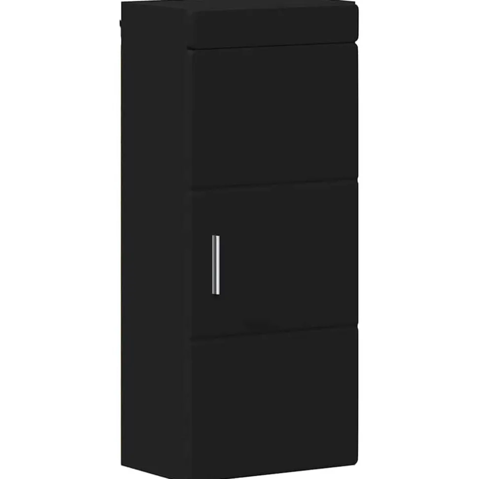 vidaXL Badkamer wandkast TULUM Zwart 37 x 24,5 x 86 cm Bewerkt hout
