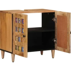 vidaXL Badkamer wastafelkast met opslag Naturel 62 x 33 x 58 cm