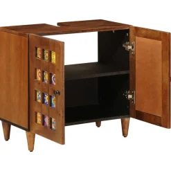 vidaXL Badkamer wastafelkast met opslag Walnotenhout 62 x 33 x 58 cm