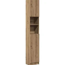 vidaXL Badkamerkast Artisan Eiken 32x25,5x190 cm Bewerkt Hout