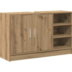 vidaXL Badkamerkast Artisan Eiken 90 x 29 x 55 cm Bewerkt hout