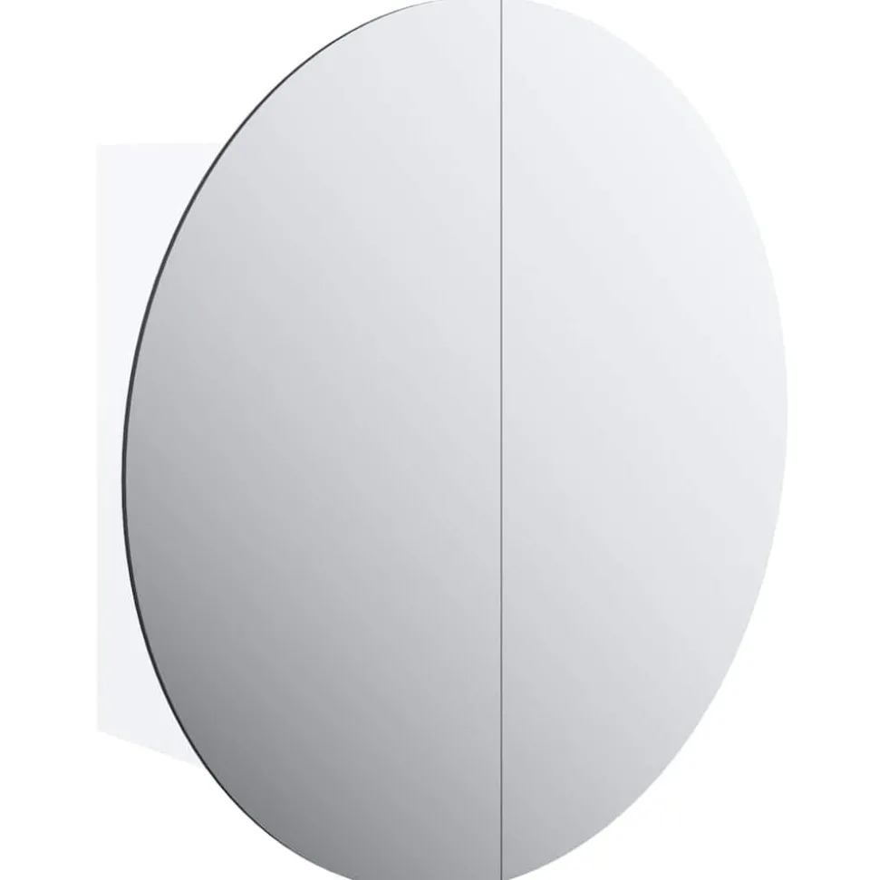 vidaXL Badkamerkast met ronde spiegel en LED 40x40x17,5 cm wit