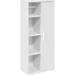 vidaXL Badkamerkast met rolhouder 39x22x90 cm wit