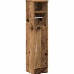 vidaXL Badkamerkast met rolhouder 20,5x22x90 cm oud houtkleurig