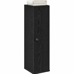vidaXL Badkamerkast met rolhouder 20,5x22x72 cm zwart