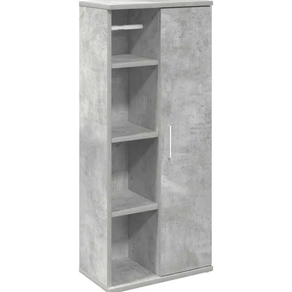 vidaXL Badkamerkast met rolhouder 39x22x90 cm betongrijs