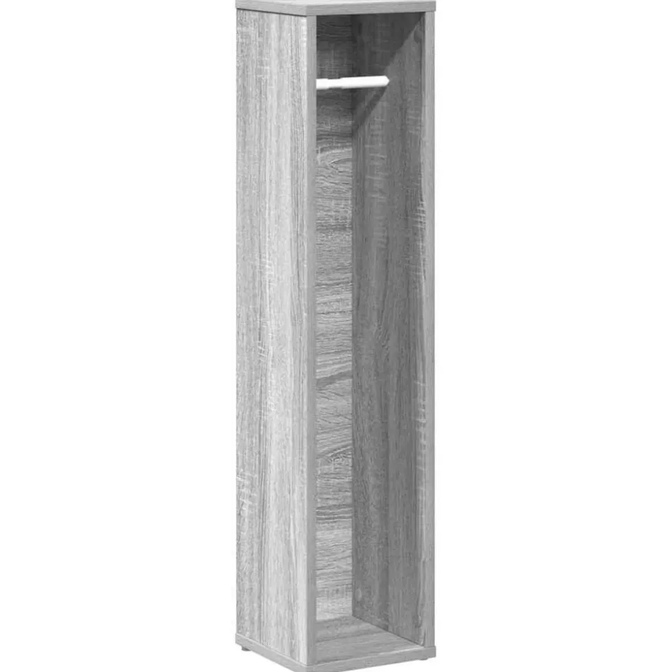 vidaXL Badkamerkast met rolhouder grijs Sonoma 20,5x20x90 cm