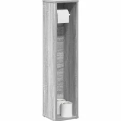 vidaXL Badkamerkast met rolhouder grijs Sonoma 20,5x20x90 cm