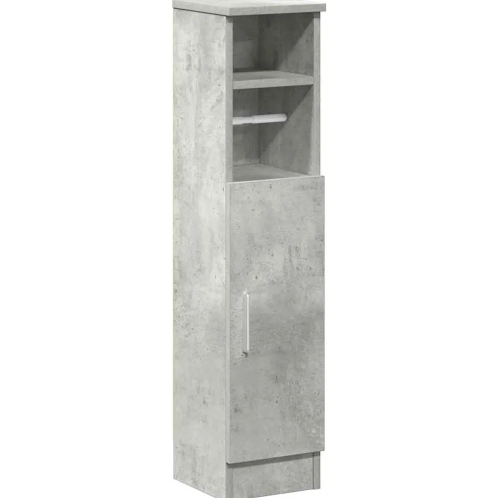 vidaXL Badkamerkast met rolhouder 20,5x22x90 cm betongrijs