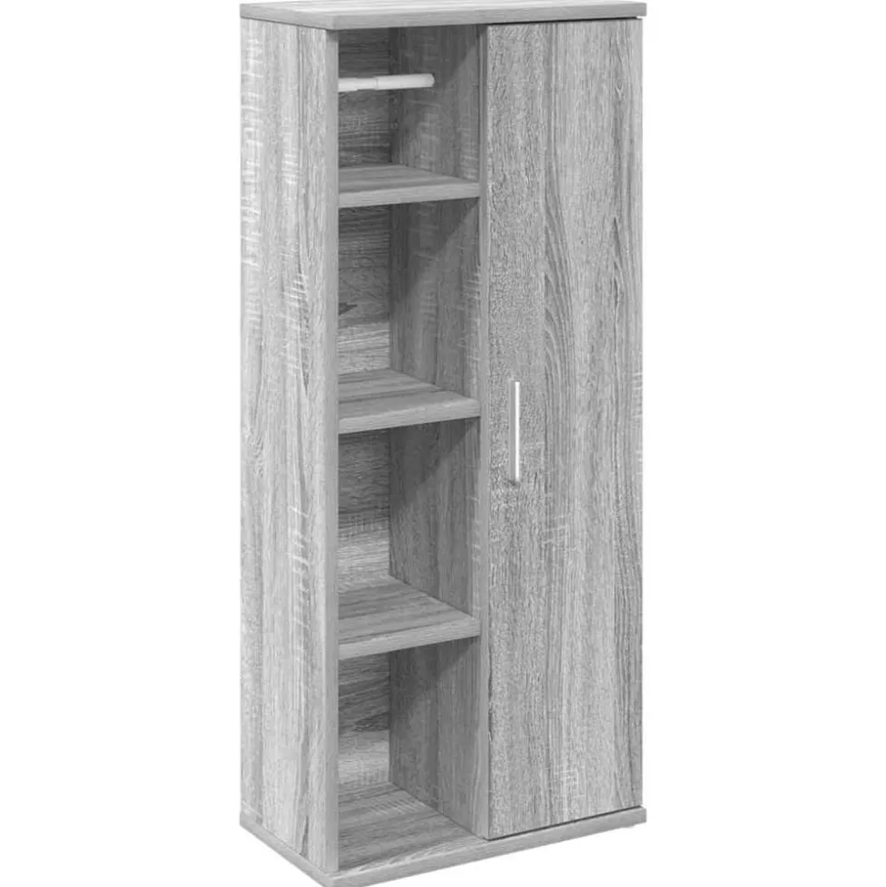 vidaXL Badkamerkast met rolhouder 39x22x90 cm grijs sonoma eiken