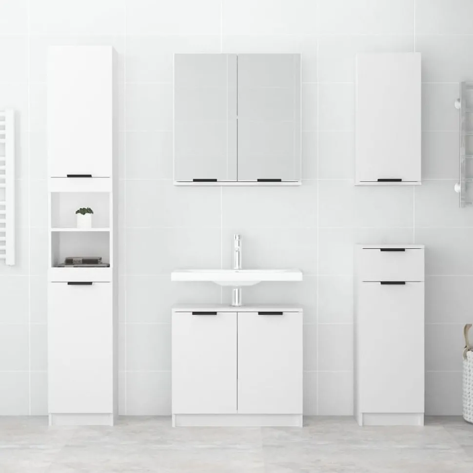 vidaXL Badkamerkast wandgemonteerd 32x20x67 cm wit