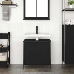 vidaXL Badkamerkast wastafelmeubel 60x34,5x60 cm zwart