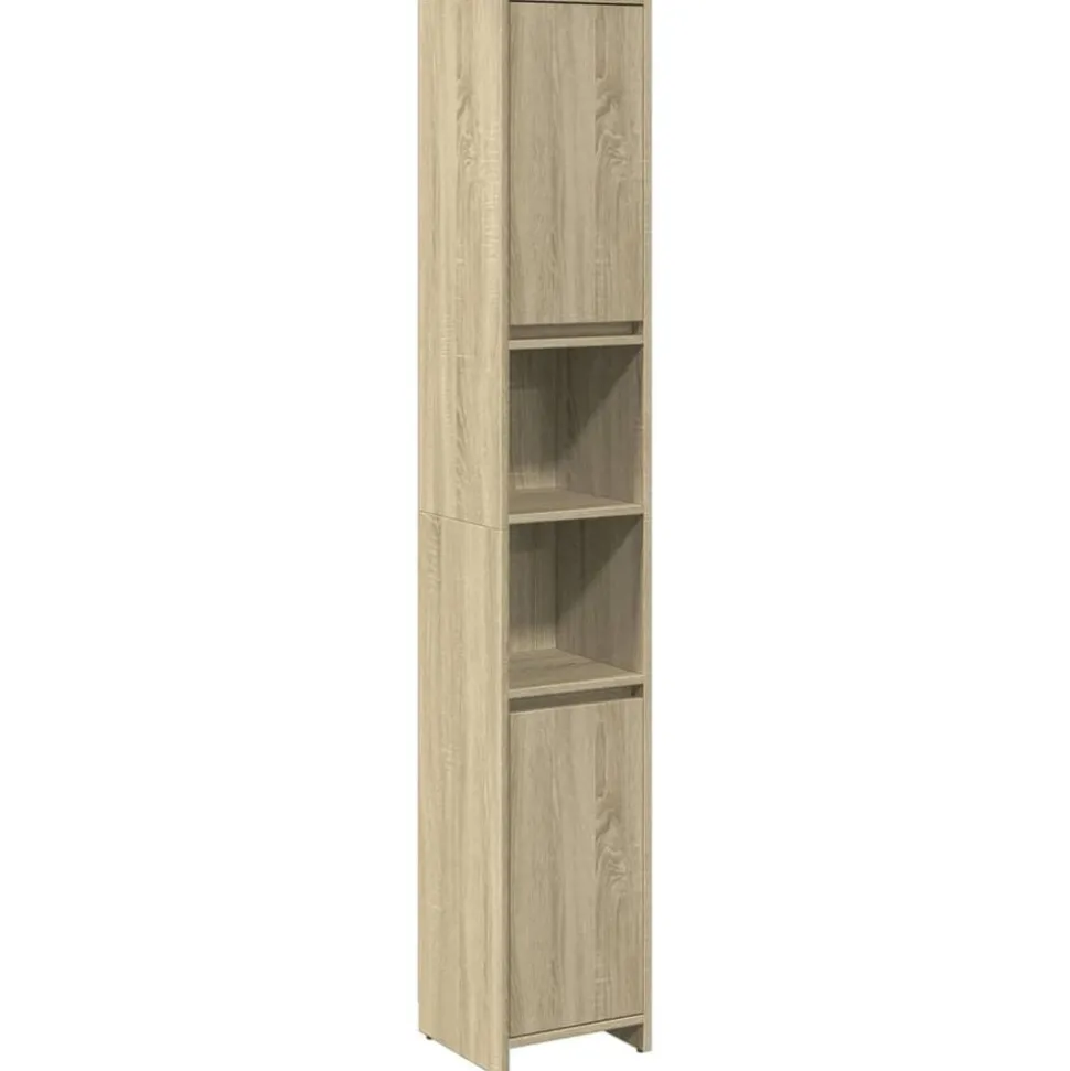 vidaXL Badkamerkast 30x30x183,5 cm spaanplaat sonoma eikenkleurig