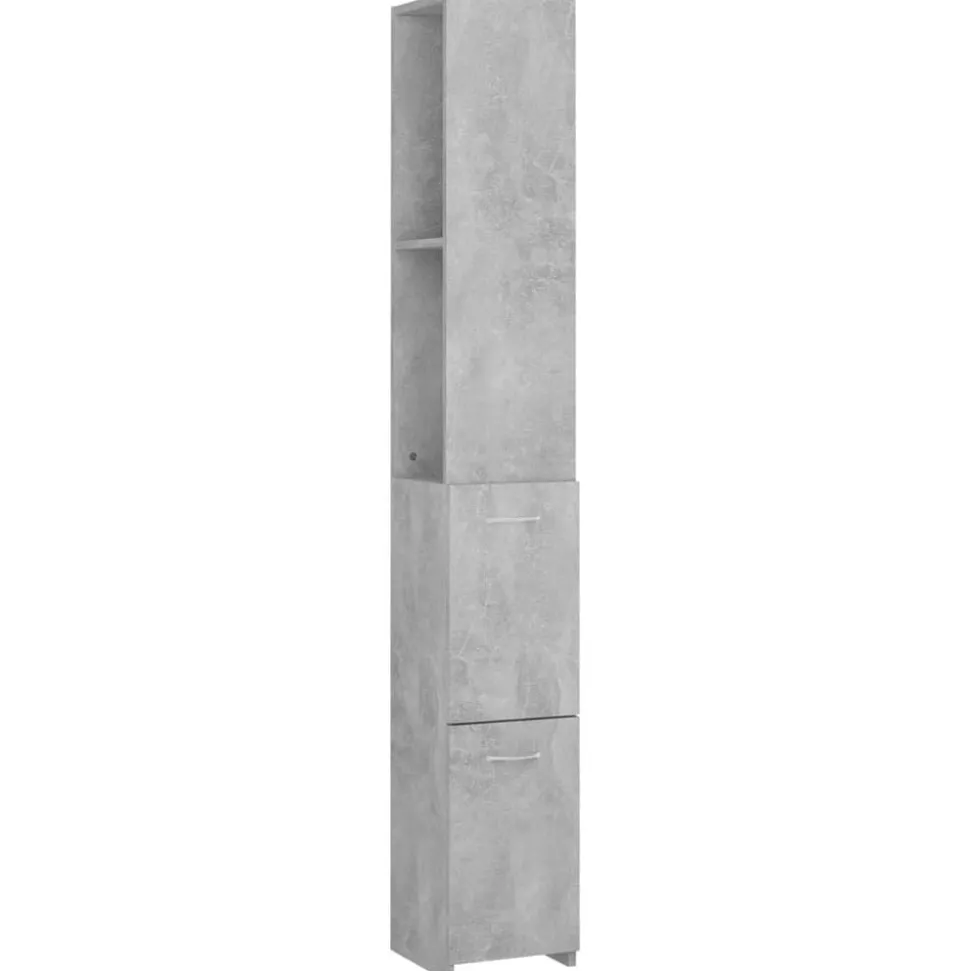 vidaXL Badkamerkast 25x26,5x170 cm bewerkt hout betongrijs
