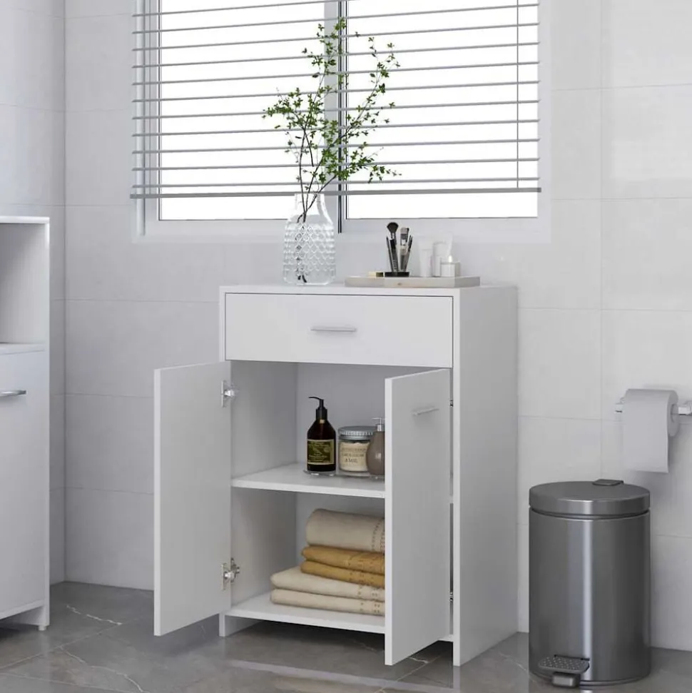 vidaXL Badkamerkast 60x33x80 cm bewerkt hout wit