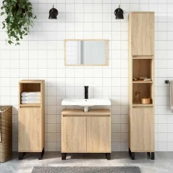 vidaXL Badkamerkast 58x33x60 cm bewerkt hout sonoma eikenkleurig