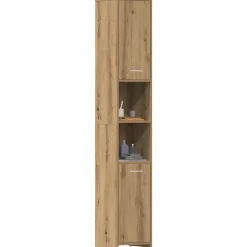 vidaXL Badkamerkast 30x30x183,5 cm bewerkt hout artisanaal eikenkleur