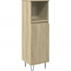 vidaXL Badkamerkast 30x30x100 cm bewerkt hout sonoma eikenkleurig