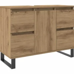 vidaXL Badkamerkast 80x33x60 cm bewerkt hout artisanaal eikenkleurig
