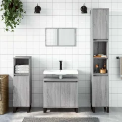 vidaXL Badkamerkast 58x33x60 cm bewerkt hout grijs sonoma eikenkleurig
