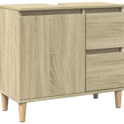 vidaXL Badkamerkast 65x33x60 cm bewerkt hout sonoma eikenkleurig