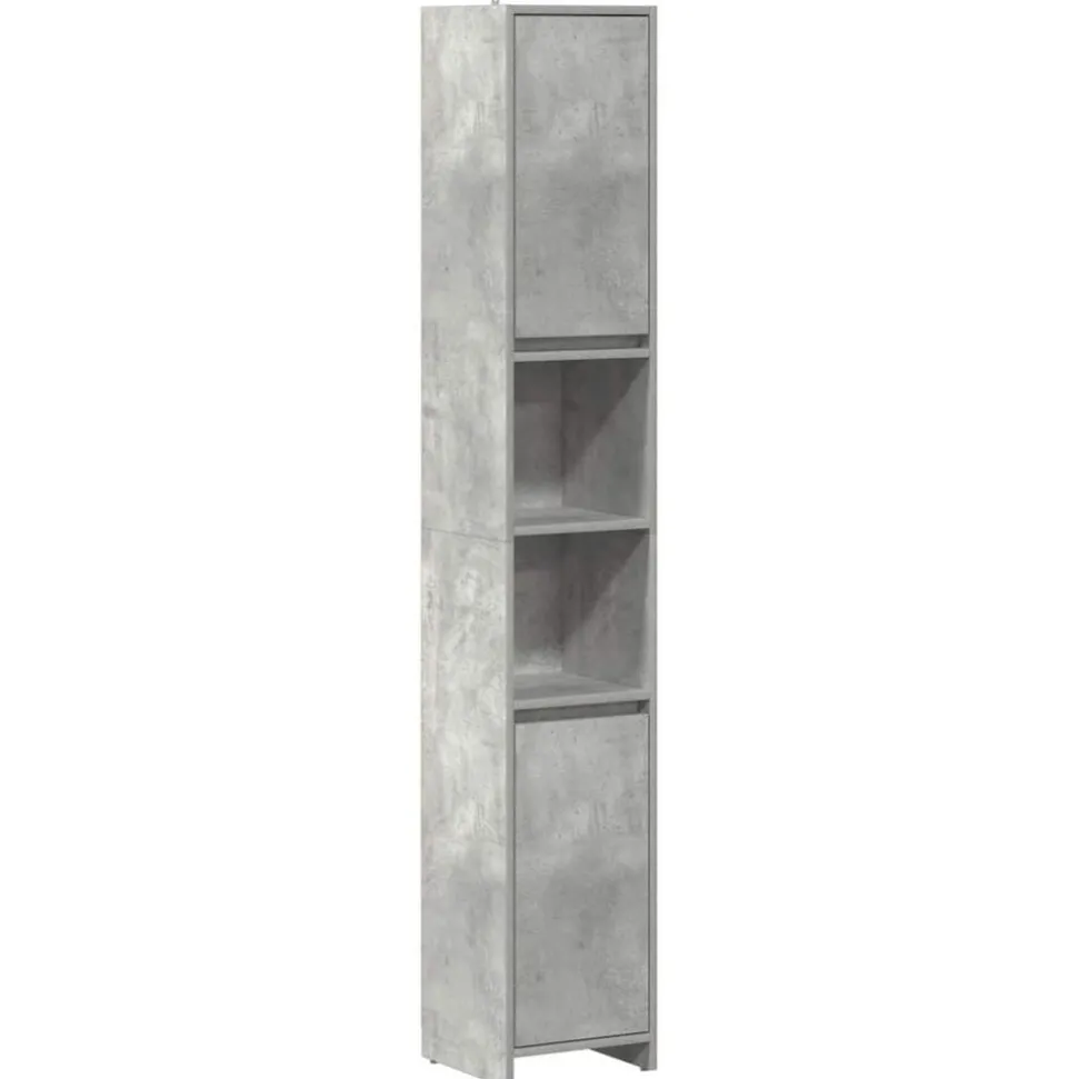 vidaXL Badkamerkast 30x30x183,5 cm spaanplaat betongrijs