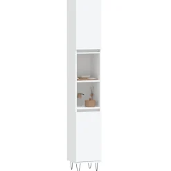 vidaXL Badkamerkast 30x30x190 cm bewerkt hout wit