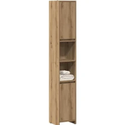 vidaXL Badkamerkast 30x30x183,5 cm bewerkt hout artisanaal eikenkleur