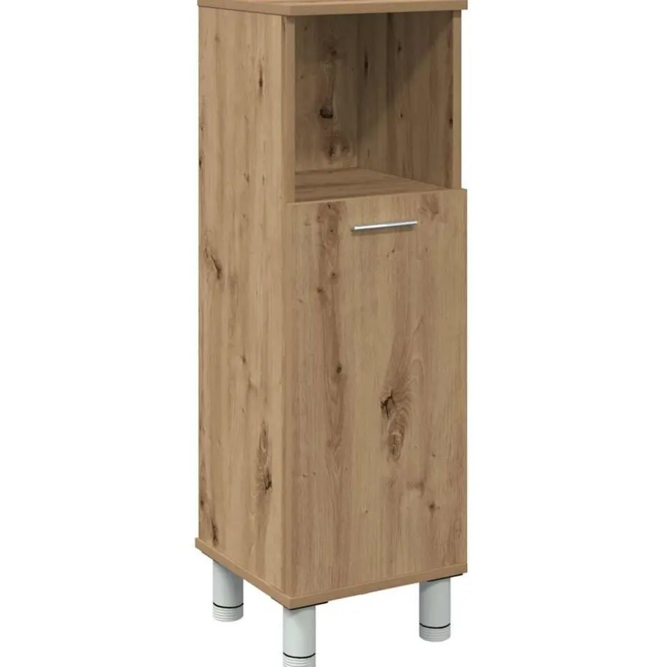 vidaXL Badkamerkast 30x30x95 cm bewerkt hout artisanaal eikenkleur