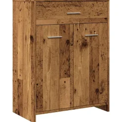 vidaXL Badkamerkast 60x33x80 cm bewerkt hout oud houtkleurig