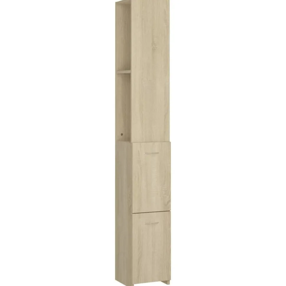 vidaXL Badkamerkast 25x26,5x170 cm bewerkt hout sonoma eikenkleurig