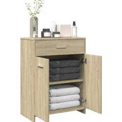 vidaXL Badkamerkast 60x33x80 cm spaanplaat sonoma eikenkleurig
