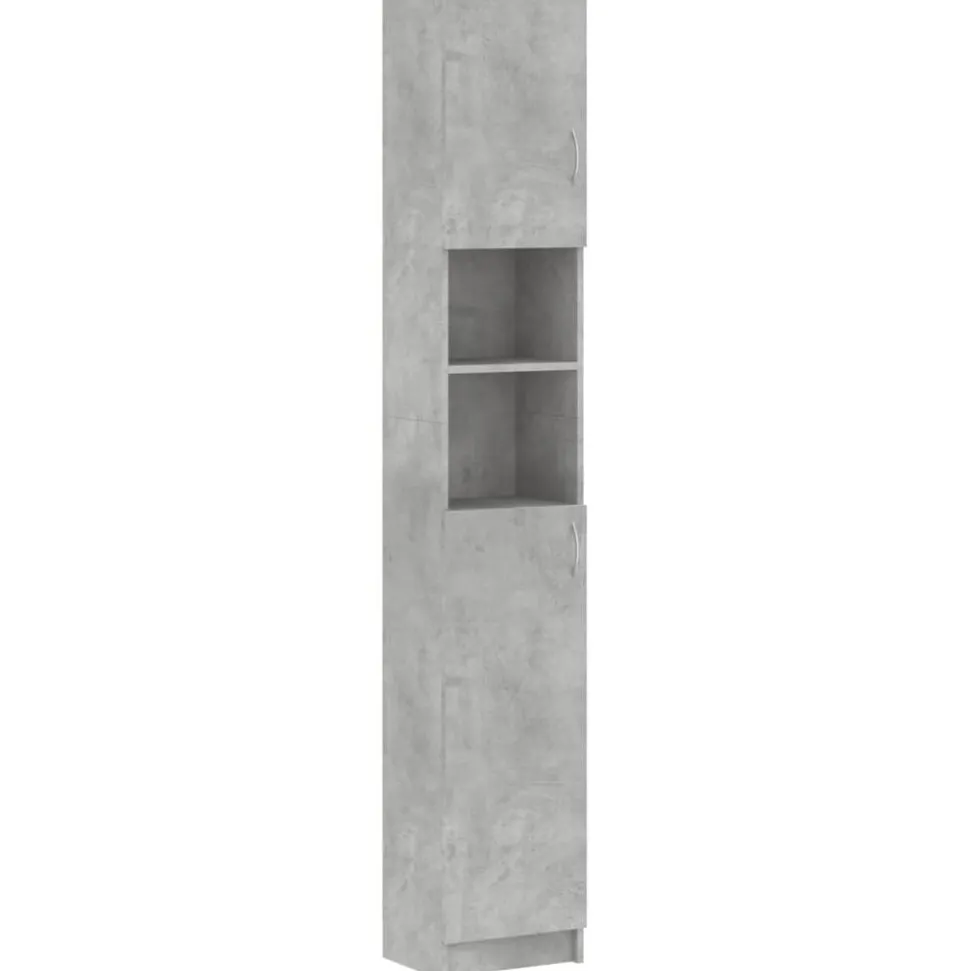 vidaXL Badkamerkast 32x25,5x190 cm bewerkt hout betongrijs