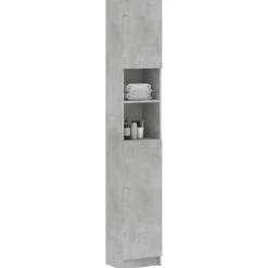 vidaXL Badkamerkast 32x25,5x190 cm bewerkt hout betongrijs