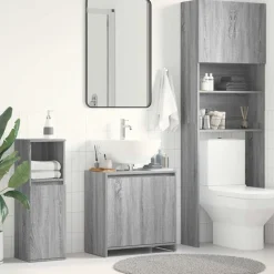 vidaXL Badkamerkast 60x33x61 cm bewerkt hout grijs sonoma eikenkleurig