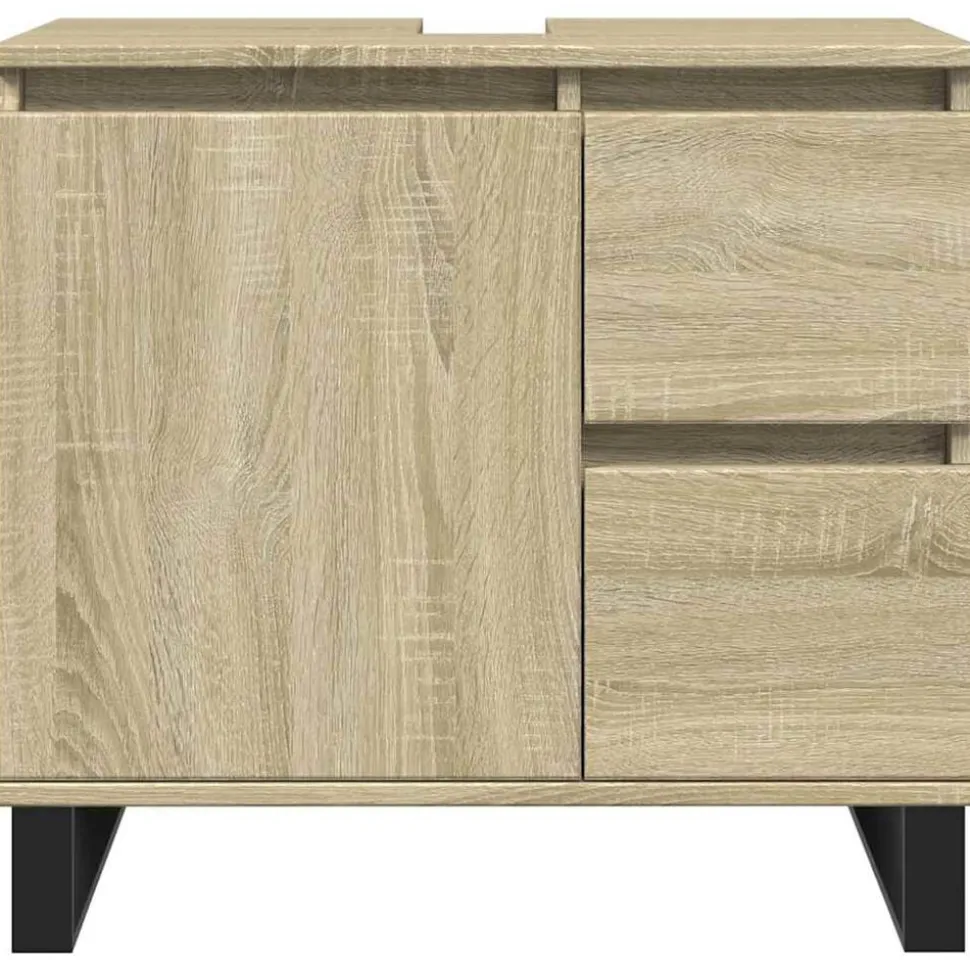 vidaXL Badkamerkast 65x33x60 cm bewerkt hout sonoma eikenkleurig