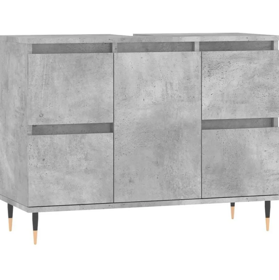 vidaXL Badkamerkast 80x33x60 cm bewerkt hout betongrijs