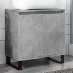 vidaXL Badkamerkast 58x33x60 cm bewerkt hout betongrijs