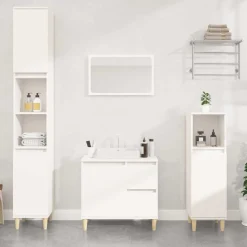vidaXL Badkamerkast 65x33x60 cm bewerkt hout wit