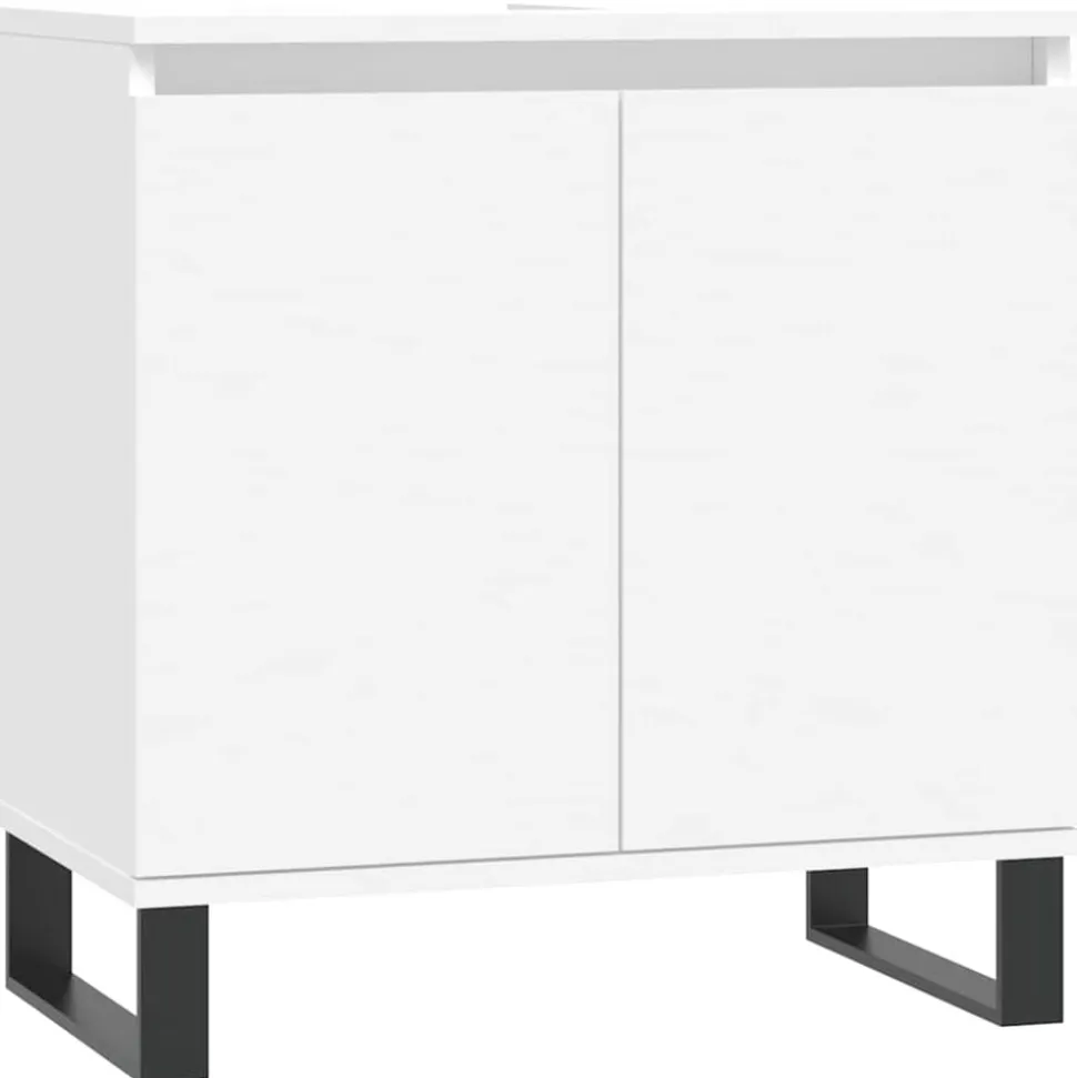 vidaXL Badkamerkast 58x33x60 cm bewerkt hout wit