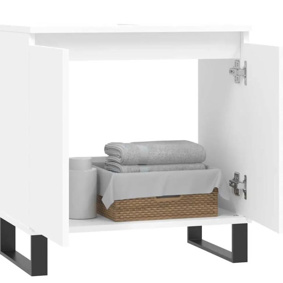 vidaXL Badkamerkast 58x33x60 cm bewerkt hout wit