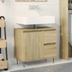 vidaXL Badkamerkast 65x33x60 cm bewerkt hout sonoma eikenkleurig