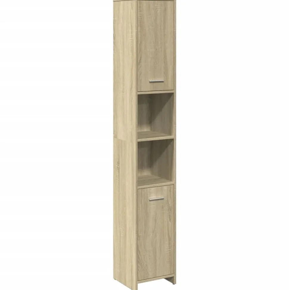 vidaXL Badkamerkast 30x30x183,5 cm spaanplaat sonoma eikenkleurig