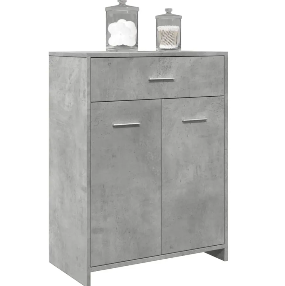 vidaXL Badkamerkast 60x33x80 cm spaanplaat betongrijs